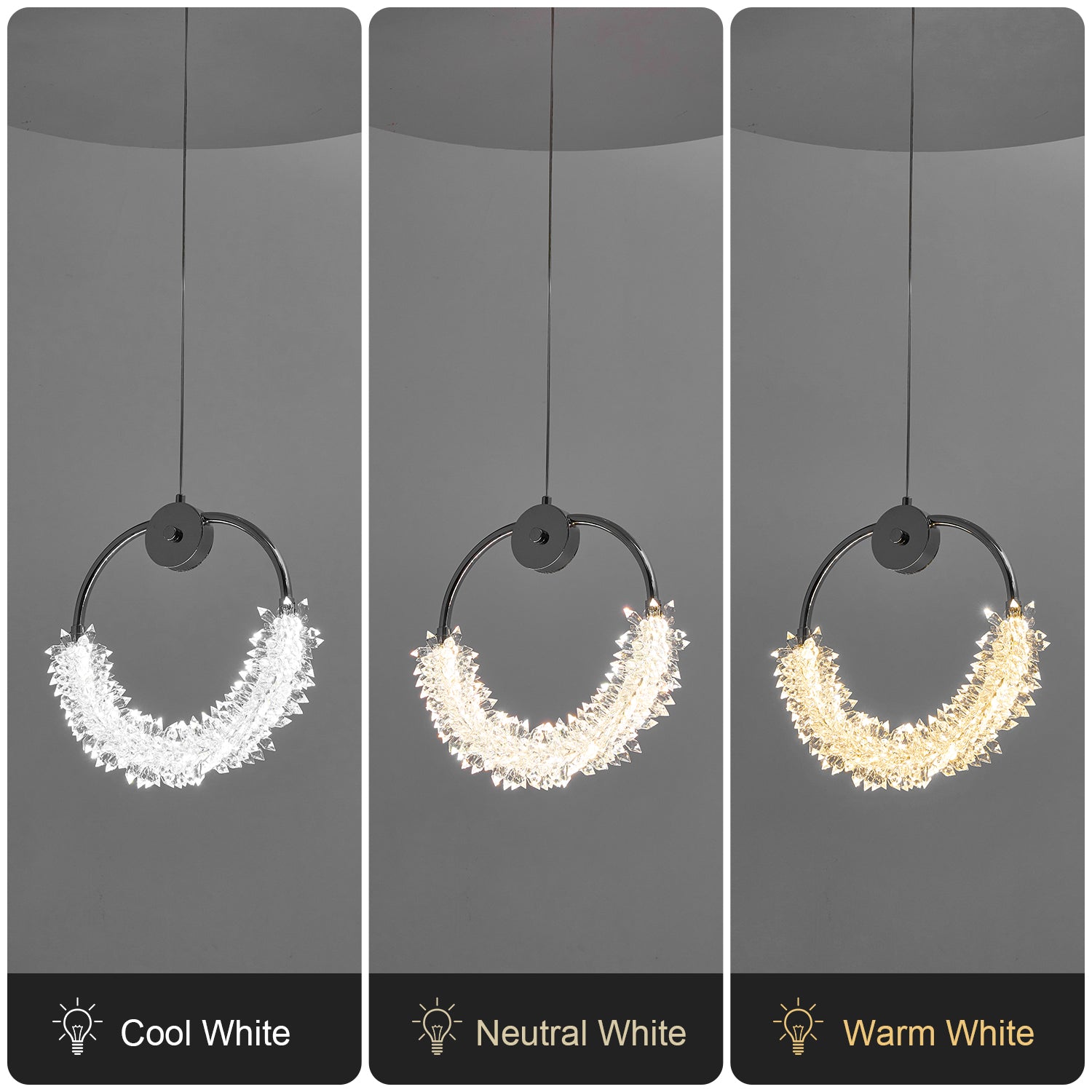 Crystal LED Hanging Bar Chandelier — Restaurant Lounge — view 7