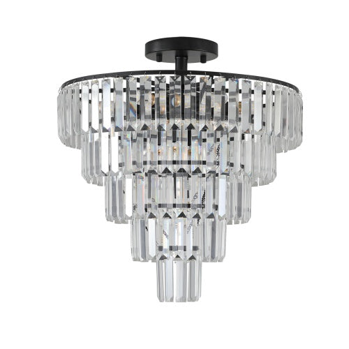 Large Contemporary Black Crystal Chandelier for Restaurant Dining Rooms — view 8