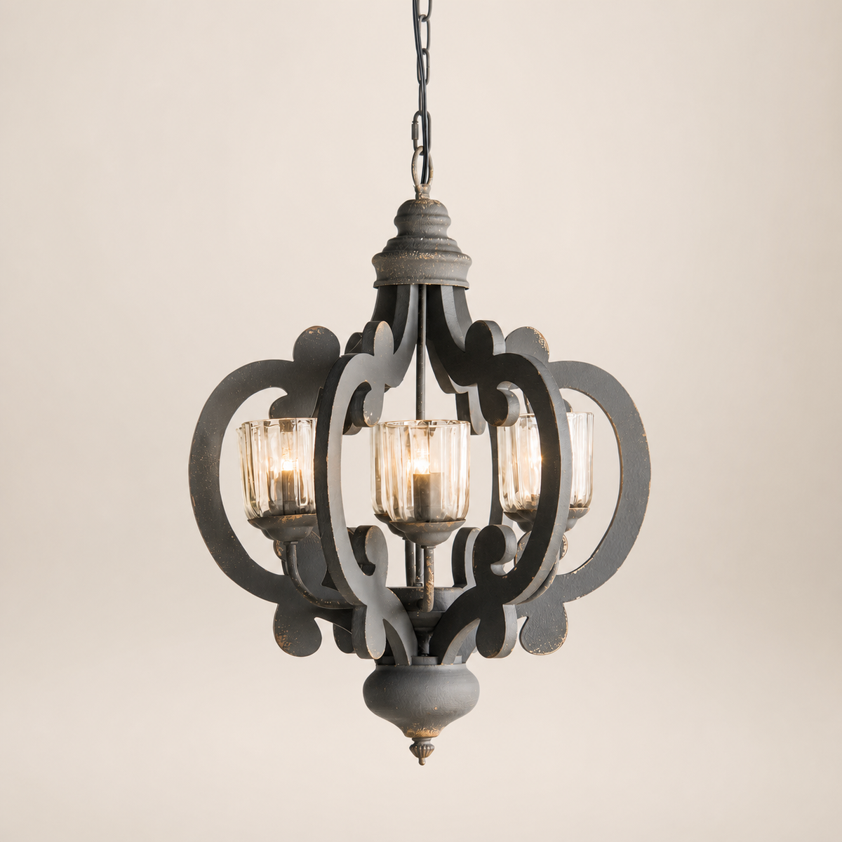 Resto Glow AI product image 2026-08-03 — clean background — 6-Light Wood Farmhouse Chandelier with Adjustable Chain for Restaurant Dining Rooms