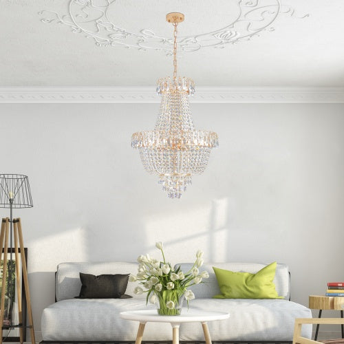 Large Gold Crystal Chandelier for Restaurant Dining Rooms and Hotel Lobbies — view 8