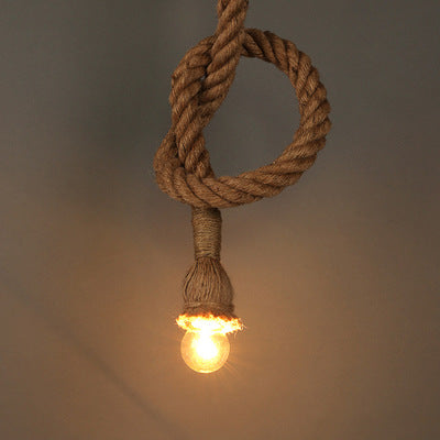 Braided Hemp Rope Pendant Light for Restaurants and Cafés — view 1