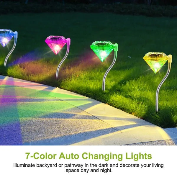 4-Piece Solar Diamond Garden Lights — Restaurant Patio — view 4