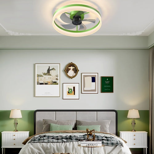 Slim Dimmable LED Ceiling Fan with Light for Restaurant Dining Rooms — view 7