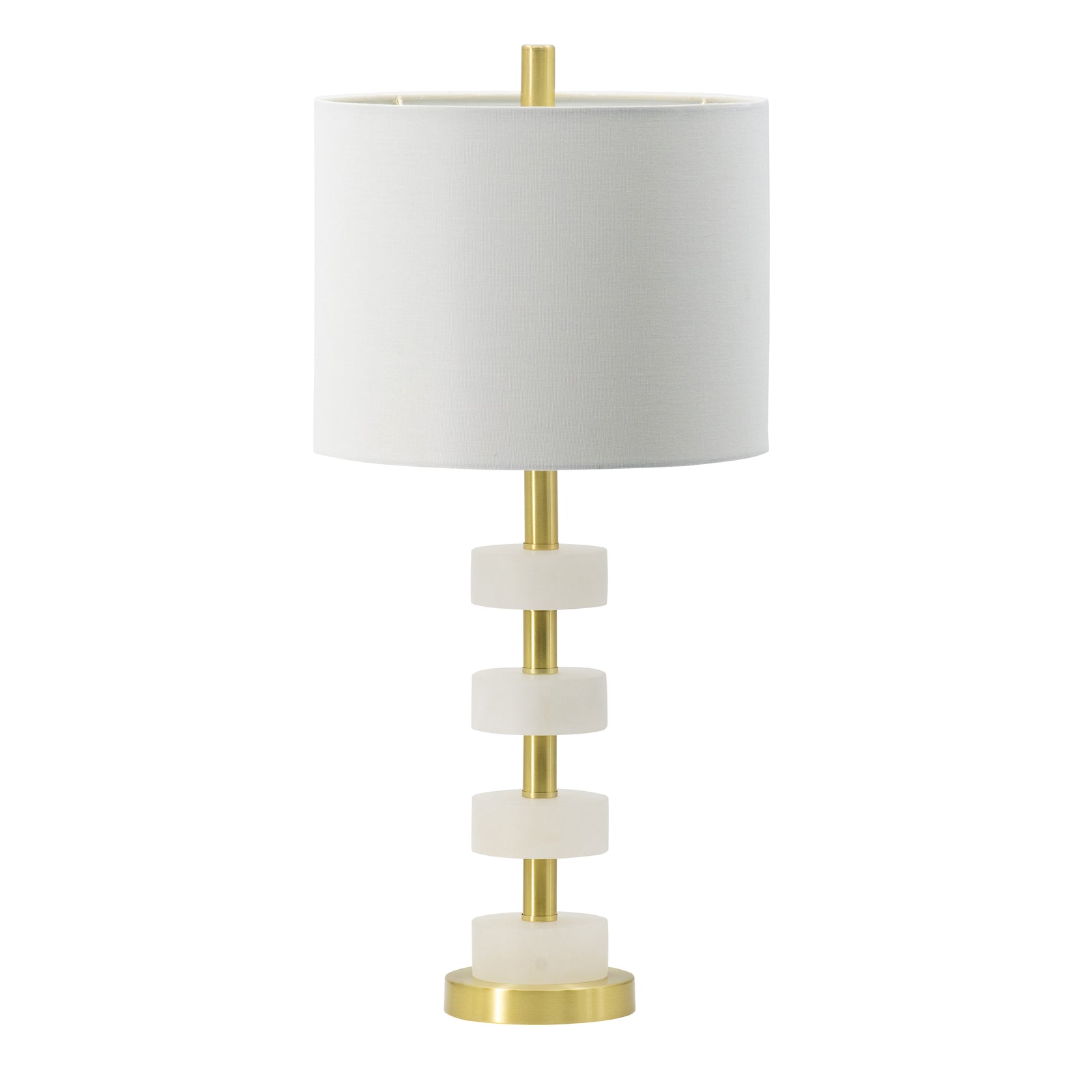 White Marble & Gold Table Lamp — 26-Inch Dining Room Statement — view 5