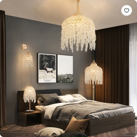 Gold Crystal Waterfall Table Lamp — 19-Inch Dining Accent — view 4