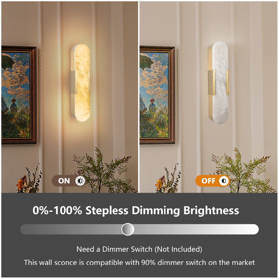 Natural Marble Gold Wall Sconce Set for Luxury Restaurant Restrooms — view 6