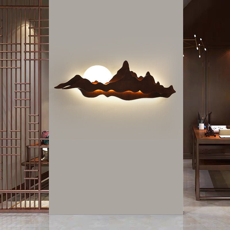 Creative Living Room Wall Light Solar Eclipse Led Light Chinese Restaurant — view 6