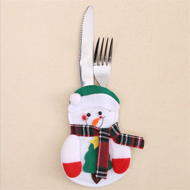 Christmas Decoration Restaurant Hotel Layout Pocket Fork Knife Cutlery Holder Santa Claus Fork Knife Gloves Bag Table Decor — view 6