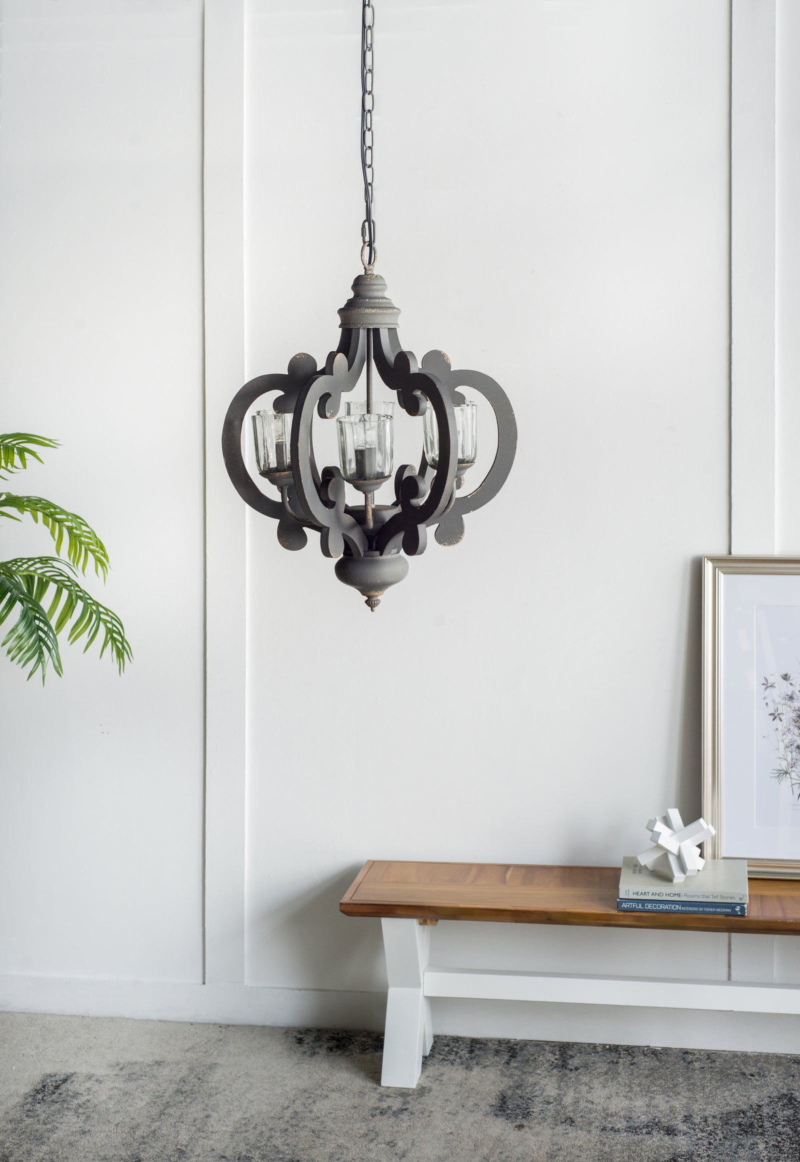 6-Light Wood Farmhouse Chandelier with Adjustable Chain for Restaurant Dining Rooms — view 4