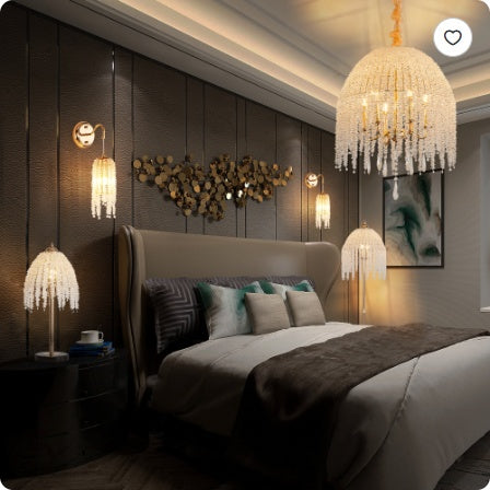 Gold Crystal Waterfall Floor Lamp — 3-Light Lounge Feature — view 5