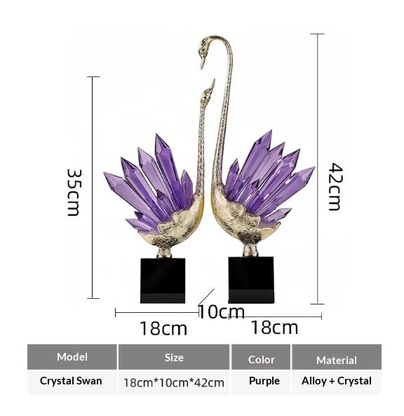 Affordable Luxury Crystal Swan High-End Home Decor For Foyer — view 4