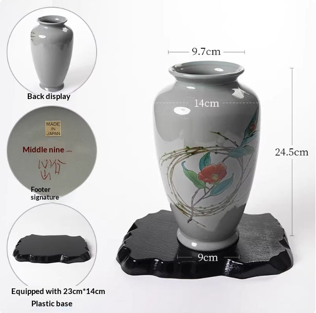 Brand-new Kutani-yaki Vase Ornament For Living Room Desk Decor — view 7