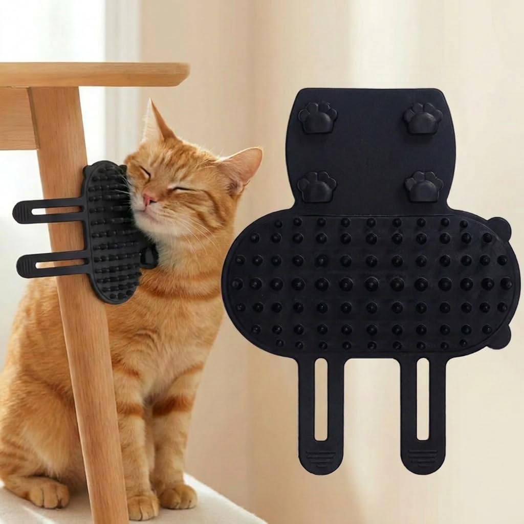 Two-Piece Soft Corner Self-Groomer Set for Cat Cafés, Adoption Suites, and High-Traffic Enrichment Walls — view 3