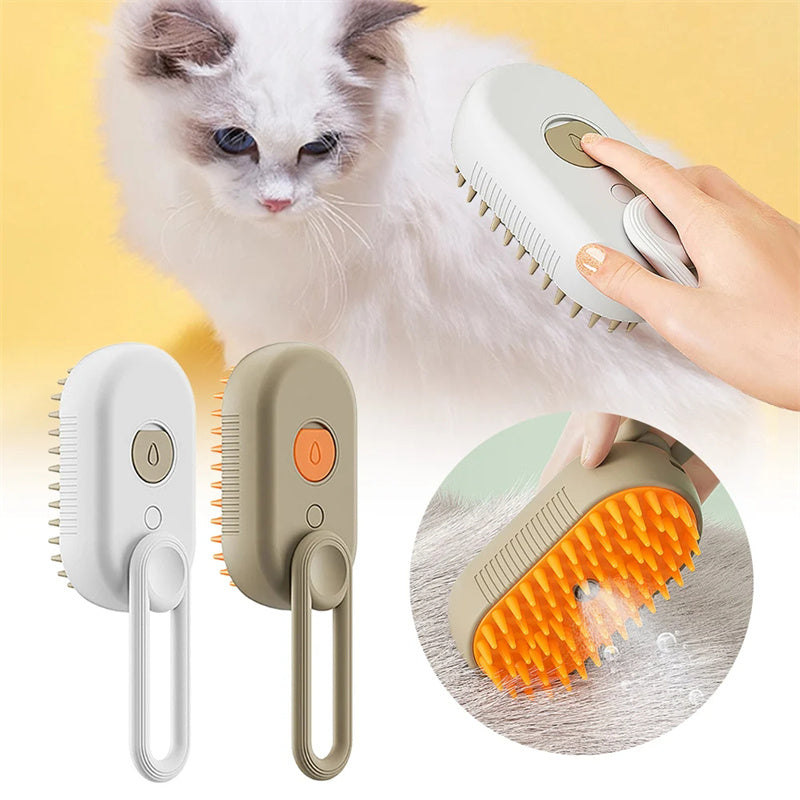 Three-in-One Fine-Mist Grooming Brush for Cat Cafés, Foster Care Rooms, and Daily Shedding Control — view 9