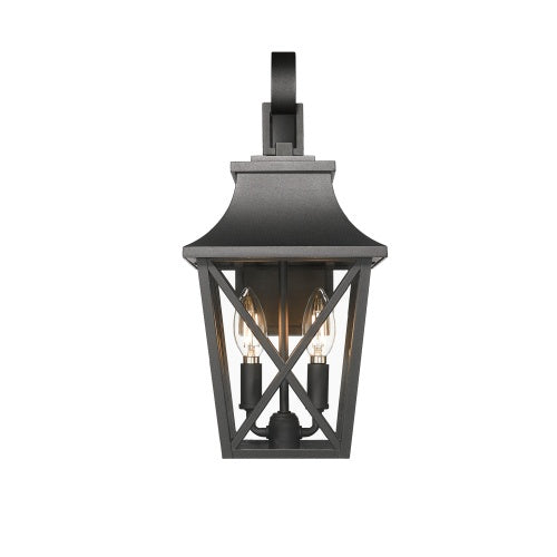 Black Aluminium Outdoor Wall Light — 2-Light Restaurant Patio Fixture — view 5