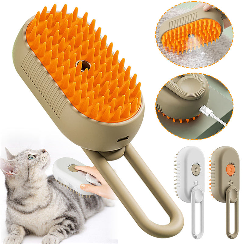 Three-in-One Fine-Mist Grooming Brush for Cat Cafés, Foster Care Rooms, and Daily Shedding Control — view 7