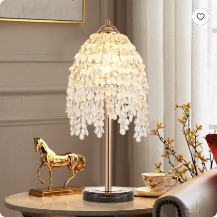 Gold Crystal Waterfall Table Lamp — 19-Inch Dining Accent — view 3