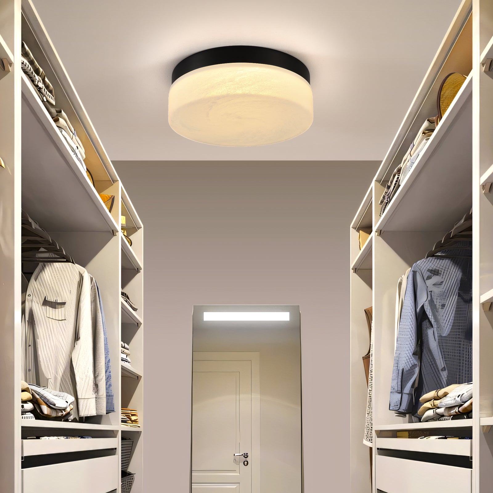 12-Inch Black 24W LED Flush-Mount Ceiling Light for Restaurant Dining Rooms — view 8