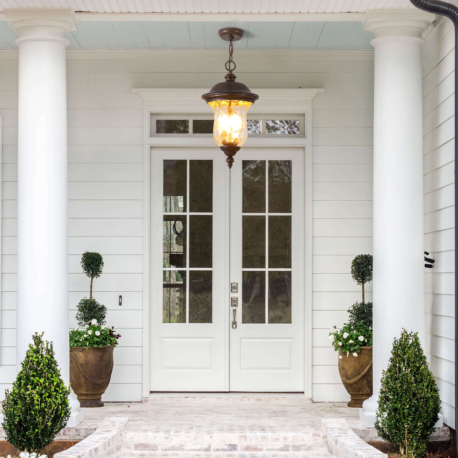Weatherproof Rustic Clear-Glass Hanging Lantern for Restaurant Patios — view 6