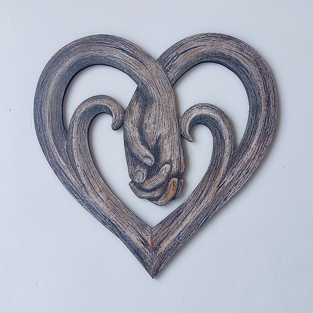 Hand-in-hand Heart Wall Decor Decorative Art Piece  Gift Item  Craft Ornament  Wooden Hanging Decoration — view 6