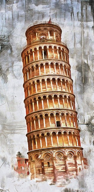 Bedroom Retro Golden Tower Landscape Canvas Painting — view 7
