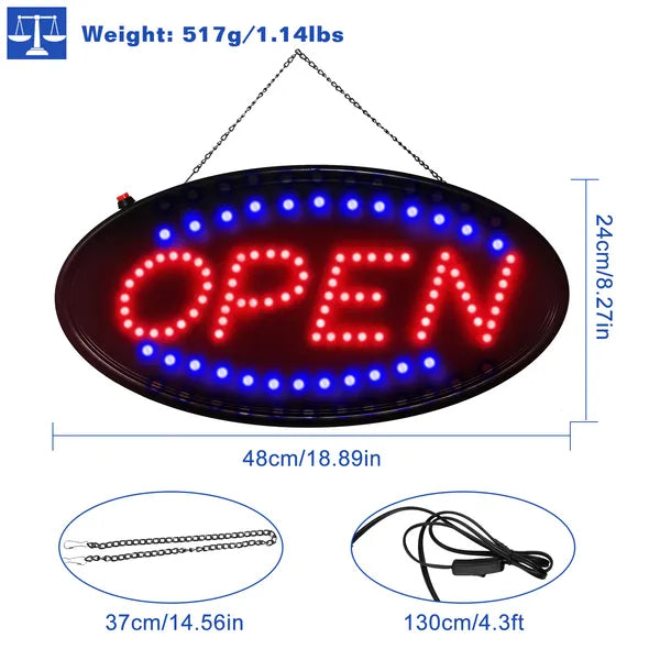 Ultra-Bright LED Neon Open Sign for Restaurant Storefronts and Bars — view 1
