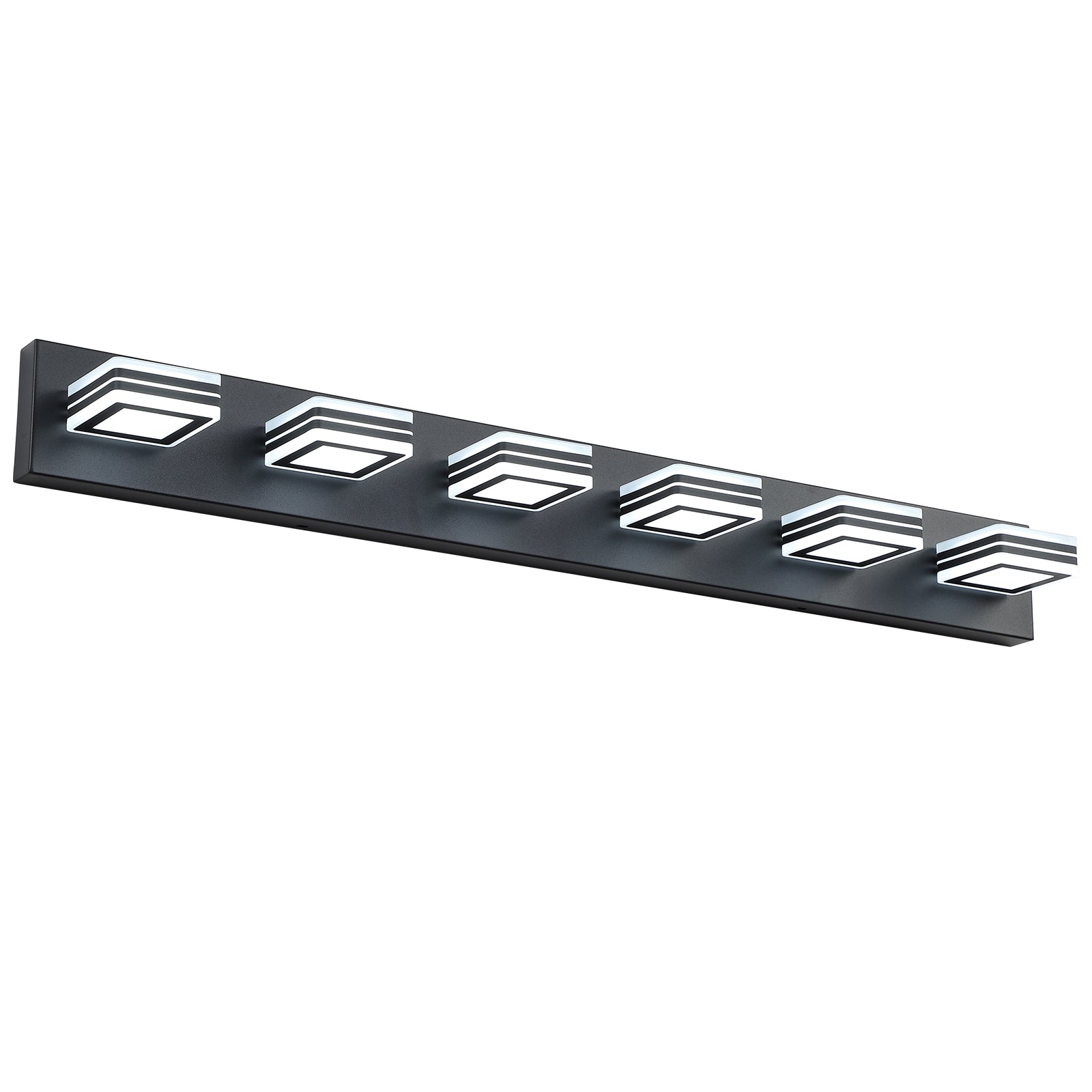 39-Inch Black 6-Light LED Vanity Fixture for Restaurant Restrooms and Mirrors — view 2