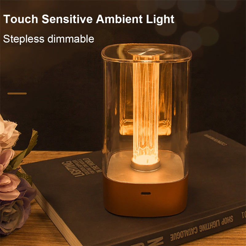 New LED Touch Atmosphere Light USB Charging Eye Protection Bedside Bedroom Lamp Bar Restaurant Garden Decoration Night Light Home Decor — view 1