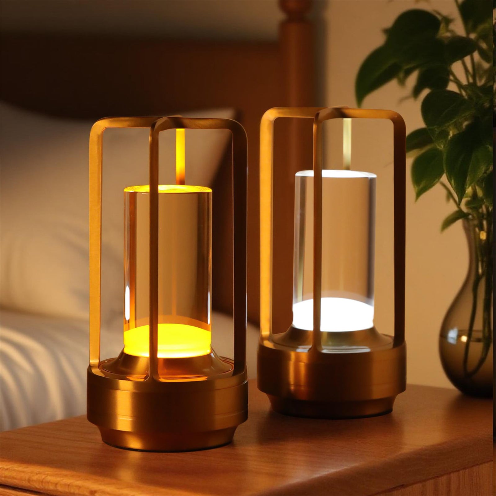 Portable Touch-Control Restaurant Table Lamps — 3-Color Dimming (1 or 2 Pack) — view 1