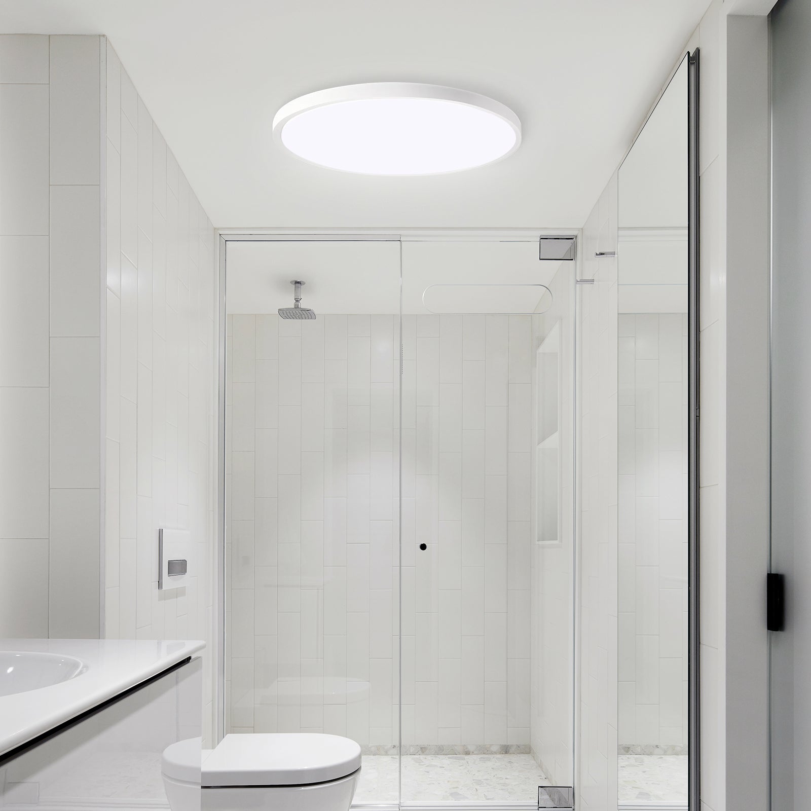 Ultra-Thin White LED Flush Mount Ceiling Light for Restaurant Hallways — view 5