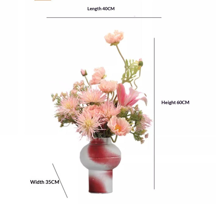 Restaurant-Style Artificial Greenery Mid-Century Floral Table Decor Vase For Dining Tables — view 2
