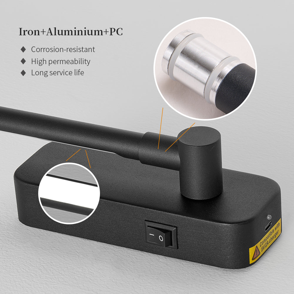 Black Rechargeable Magnetic 3CCT Picture Light for Restaurant Art Walls — view 8