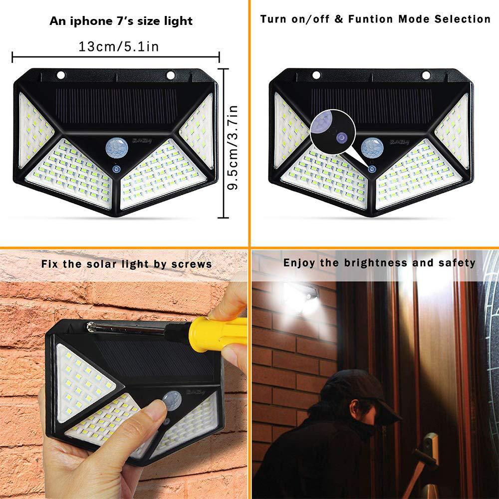 100-LED Solar Wall Light — Restaurant Patio — view 2