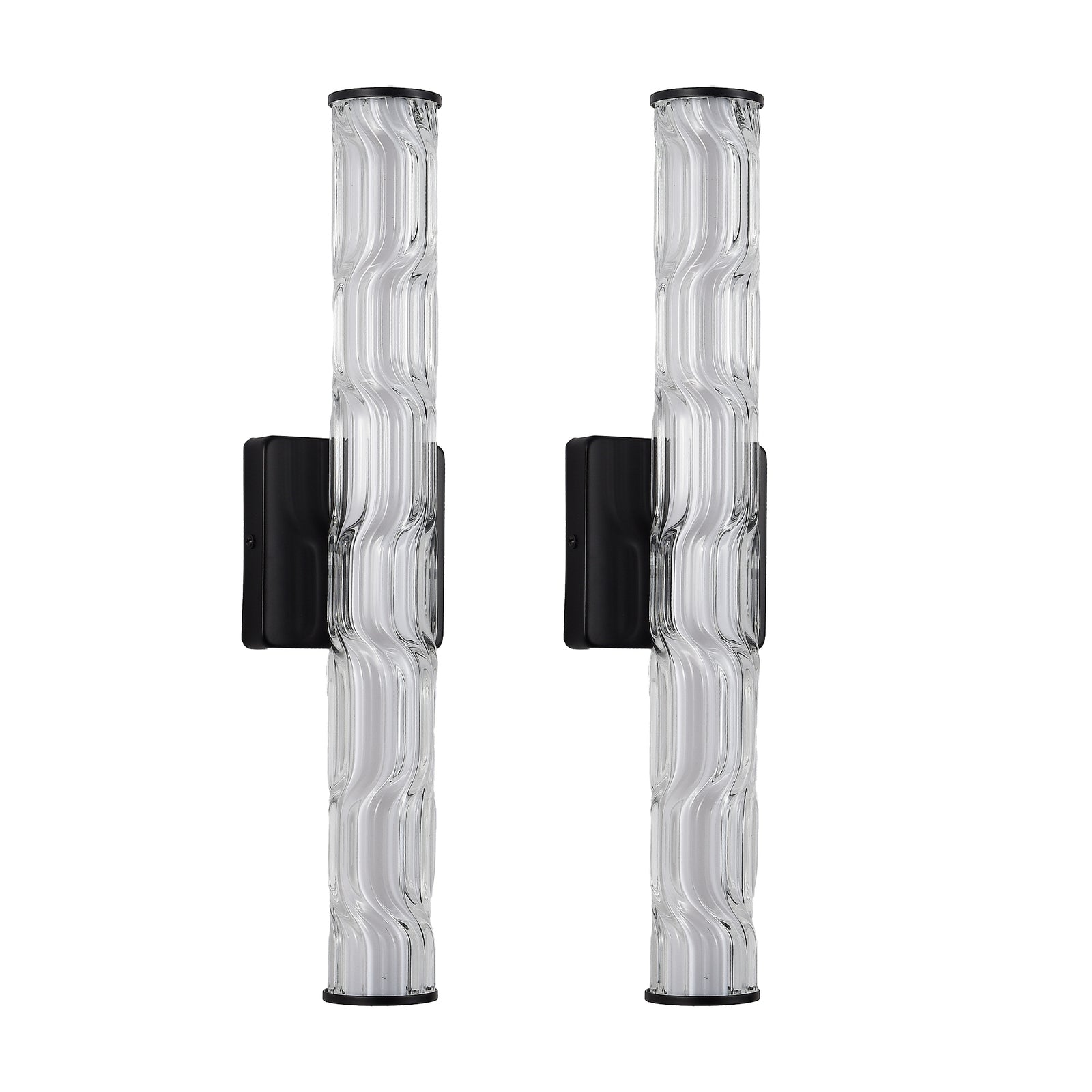 19.7-Inch Black Crystal Wall Sconce Set — Restaurant Dining — view 6