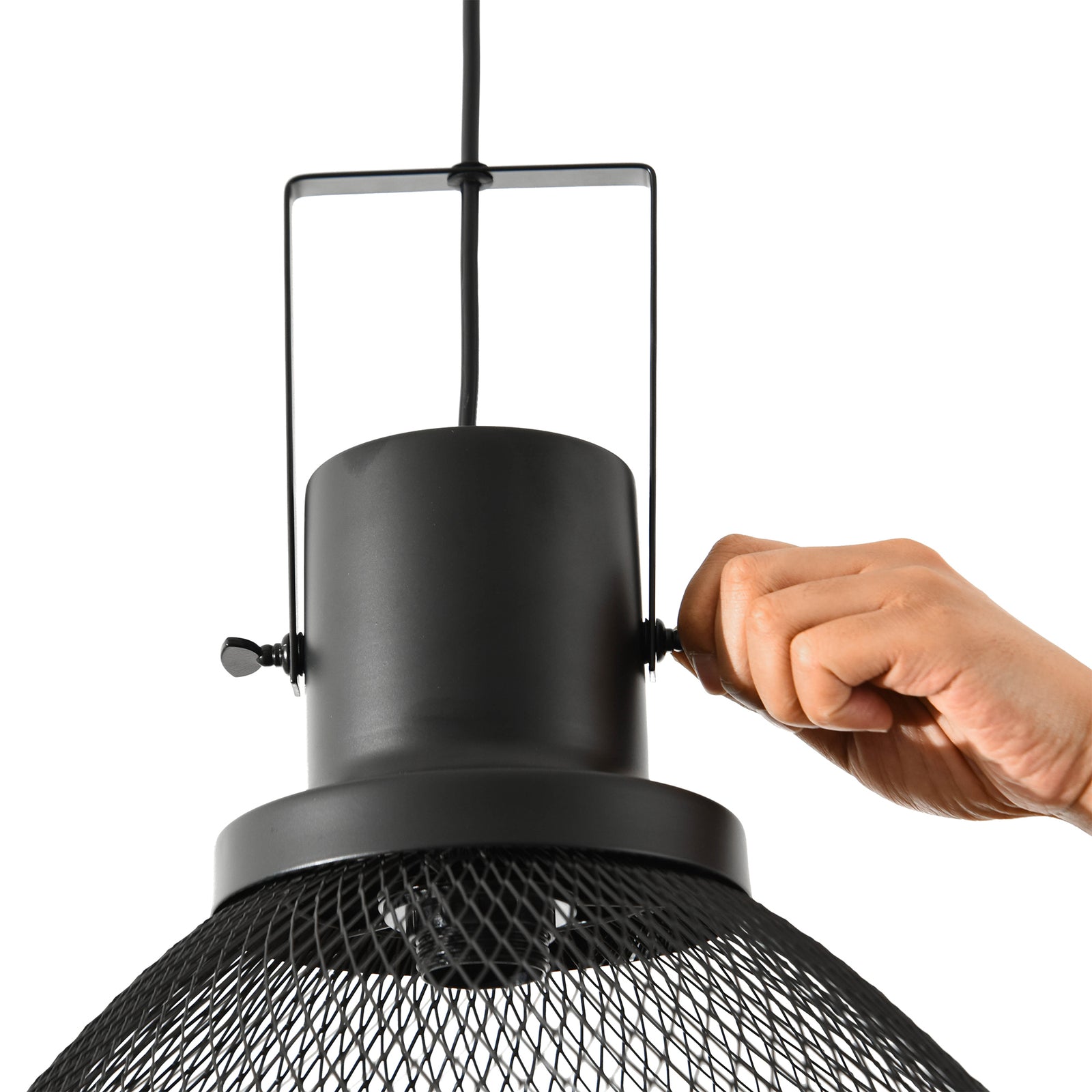 Black Industrial Pendant with Adjustable Chain for Restaurant Bar Counters — view 5