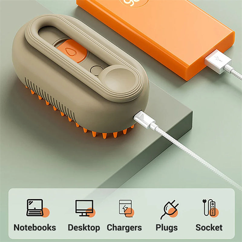 Three-in-One Fine-Mist Grooming Brush for Cat Cafés, Foster Care Rooms, and Daily Shedding Control — view 11