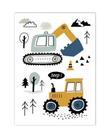 Excavator Canvas Art Poster Decoration Painting — view 4