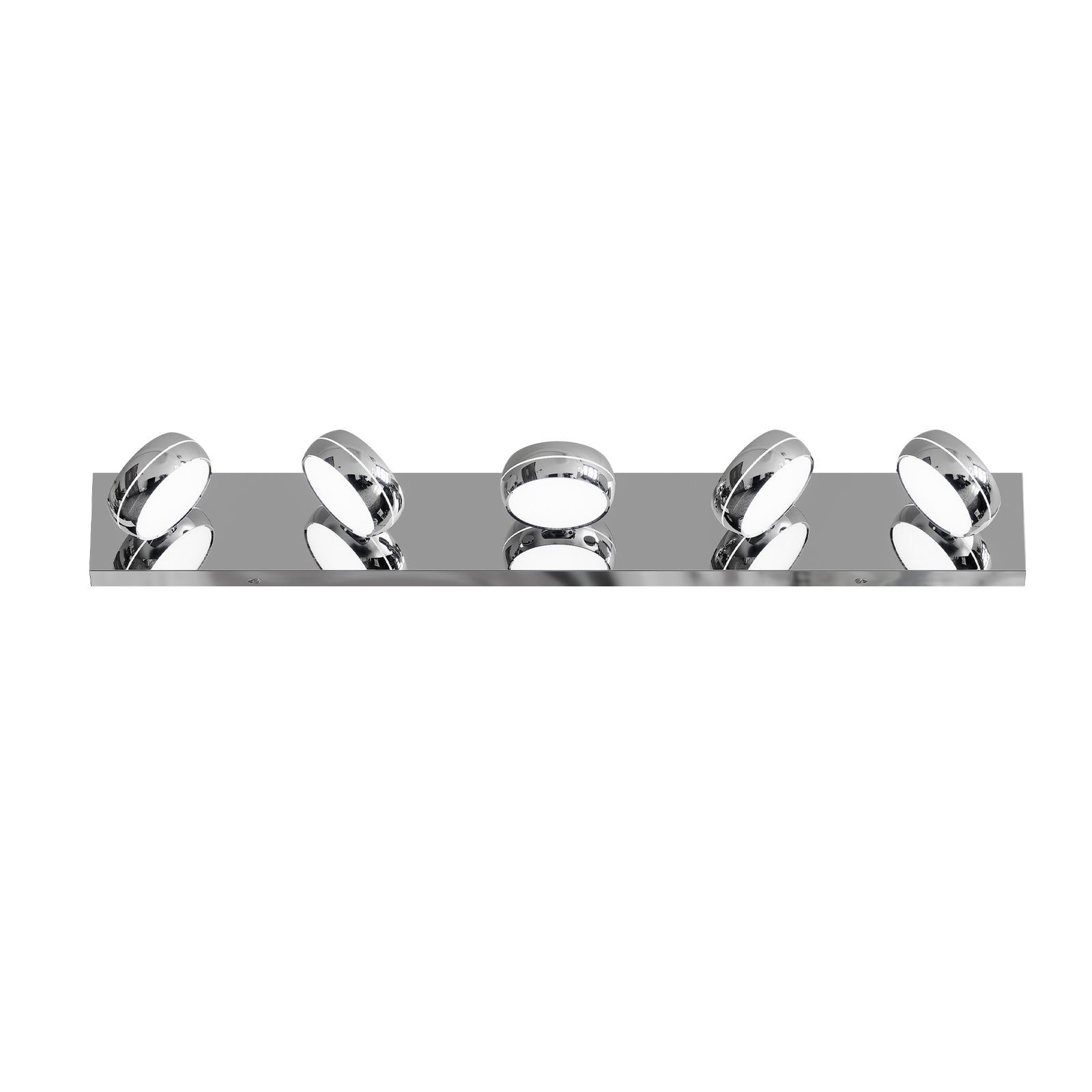 35-Inch Chrome 5-Light LED Vanity Bar for Restaurant Restrooms and Bar Mirrors — view 3