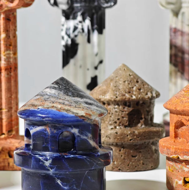 Roman Column Ornaments Made From Natural Marbledecorative Castle Pieces For Home Decor — view 4