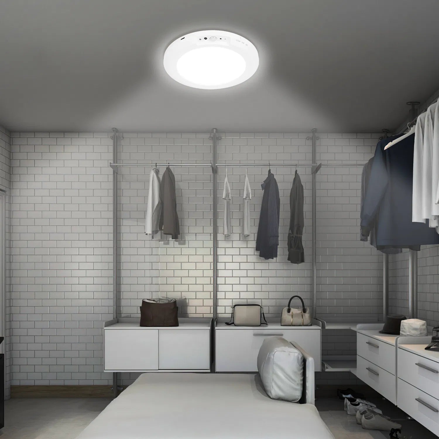 Rechargeable Motion-Sensor Flush Ceiling Light — Restaurant Hallway — view 9