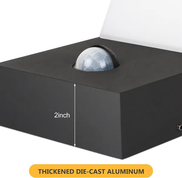 Matte Black Motion-Sensor Wall Light — Restaurant Patio & Entry — view 3