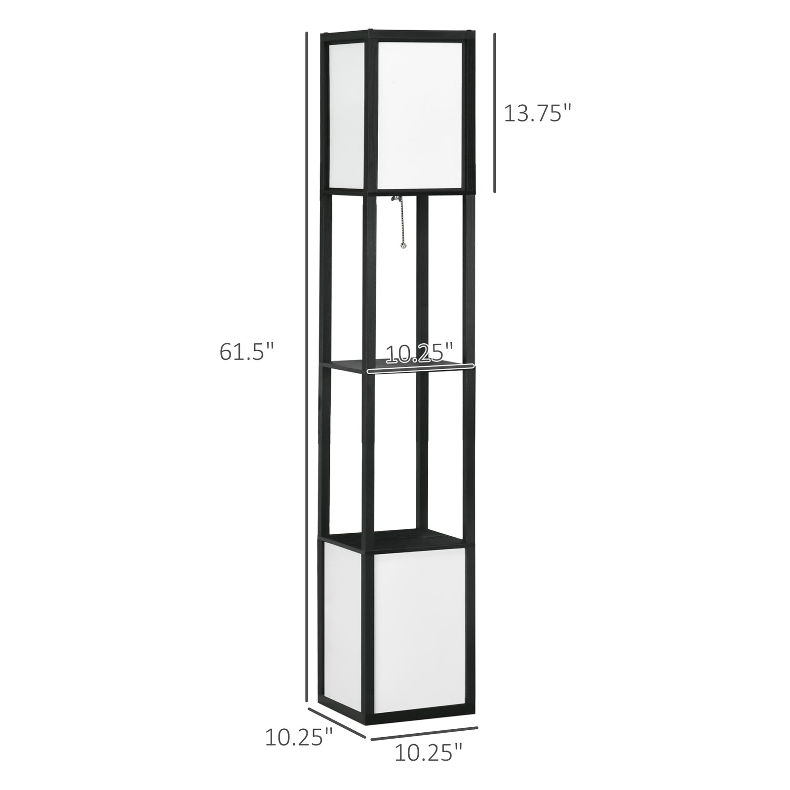 Black Shelf Floor Lamp — Dual Ambient Light for Restaurant Lounge — view 4