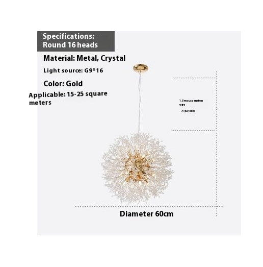 Dandelion Crystal Chandelier for Restaurants and Hotels — view 12