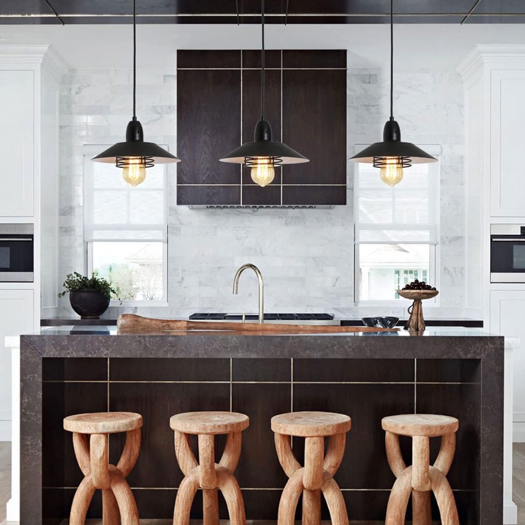 Farmhouse Black Spring-Frame Pendant Light for Restaurant Tables and Kitchen Counters — view 8