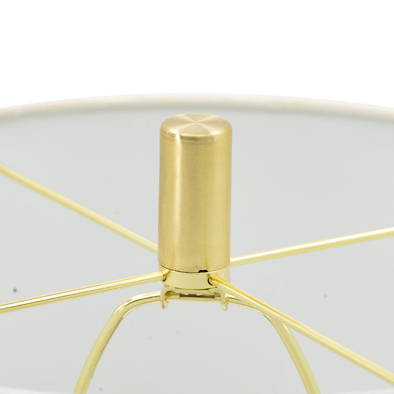 White Marble & Gold Table Lamp — 26-Inch Dining Room Statement — view 2