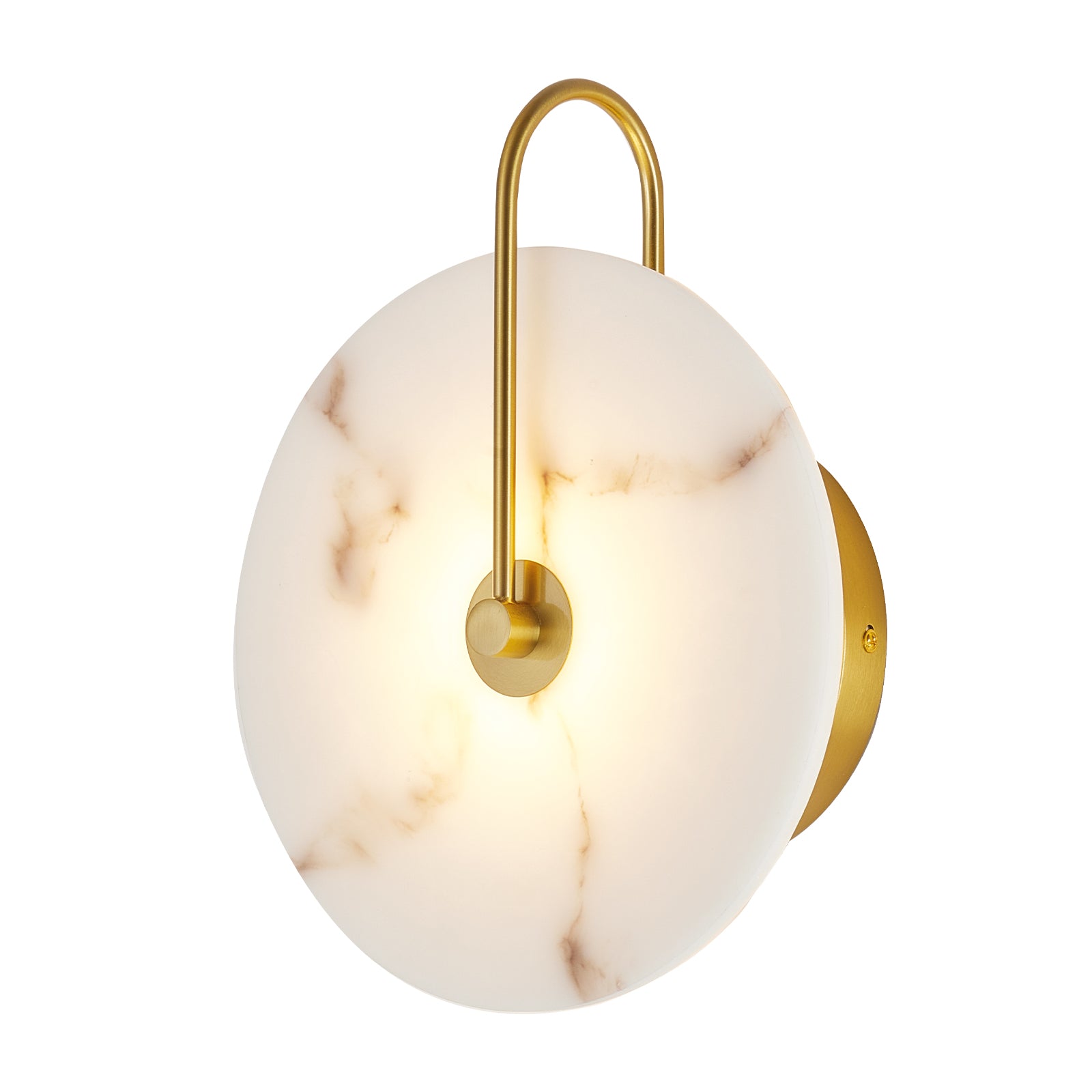 Gold Natural-Marble Wall Sconce — 9.8-Inch Dining Accent — view 6