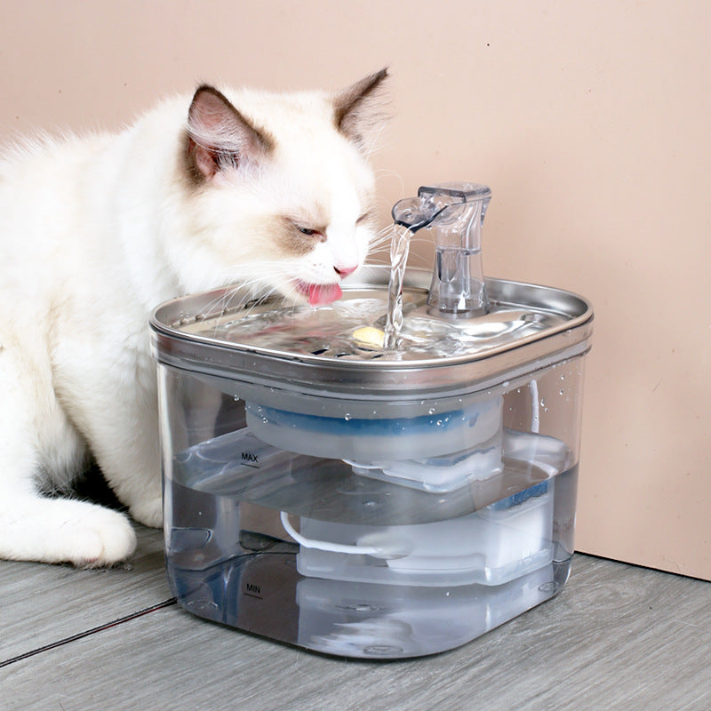 Stainless-Steel Continuous-Flow Water Fountain for Cat Cafés, Adoption Lounges, and Multi-Cat Hospitality Spaces — view 3