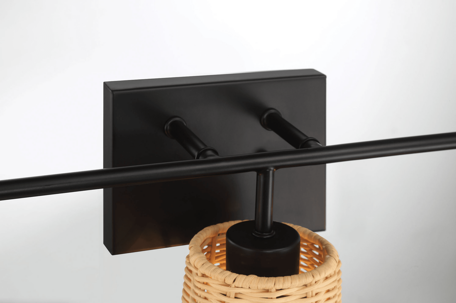 Three-Light Rattan Shade Wall Sconce for Restaurant Restrooms and Dining Corridors — view 5