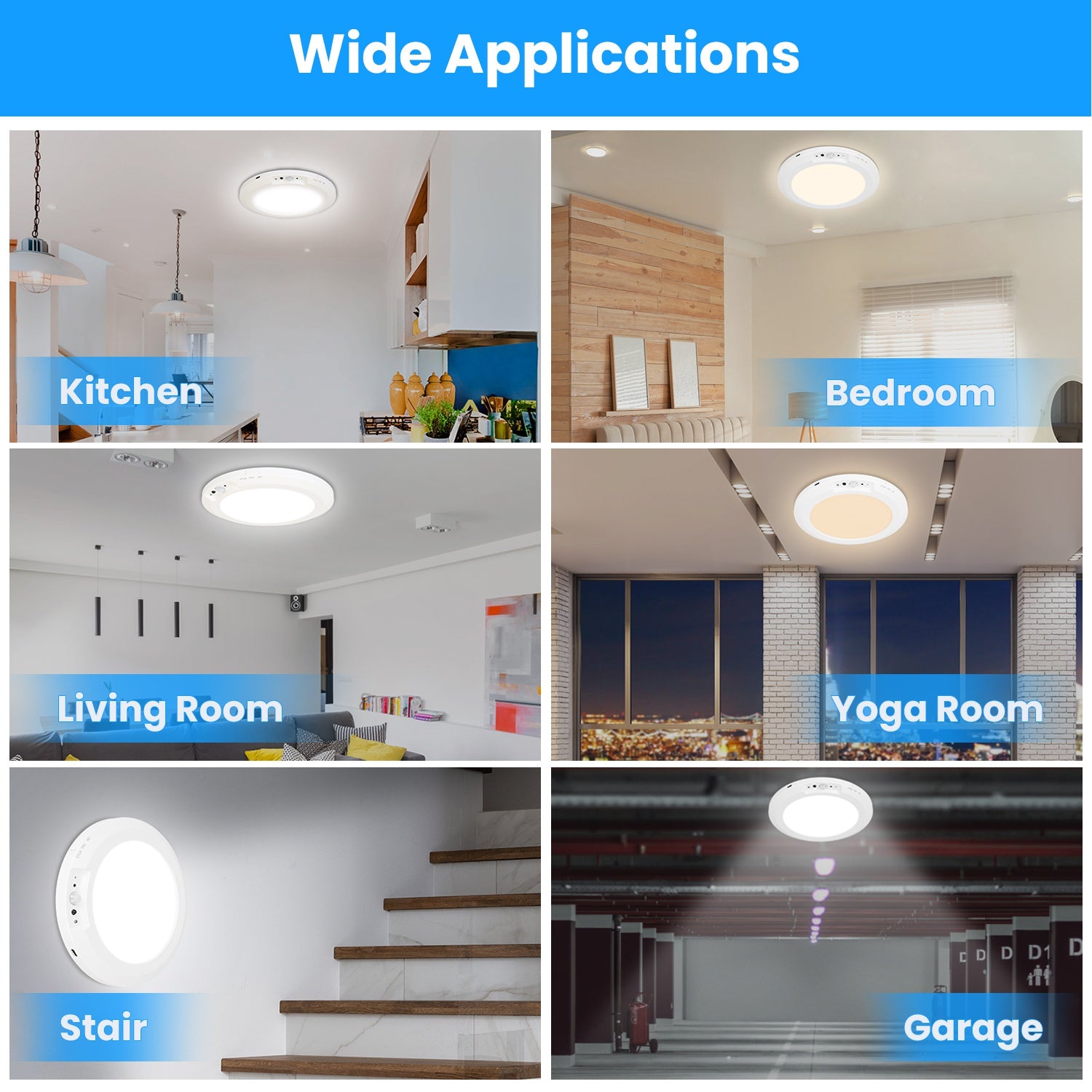 1-Pack Magnetic Flush Ceiling Light — Motion Sensor, 3-Color Dimming — view 9