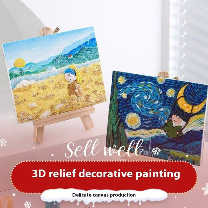 Three-dimensional Relief Plaster Decorative Painting Handmade Diy Series — view 4